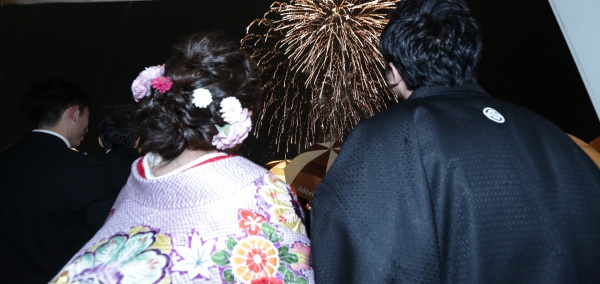 新潟市結婚式場　ブレストン　桜　桜ウェディング　ウェディングケーキ　前撮り　お花見　デザートビュッフェ　演出