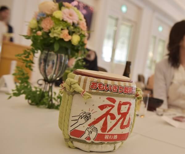 新潟市結婚式場　ブレストン　和装　鏡開き　ミニ鏡開き　ウェディングケーキ　ファーストバイト　ウェディングテープ　バルーンリリース