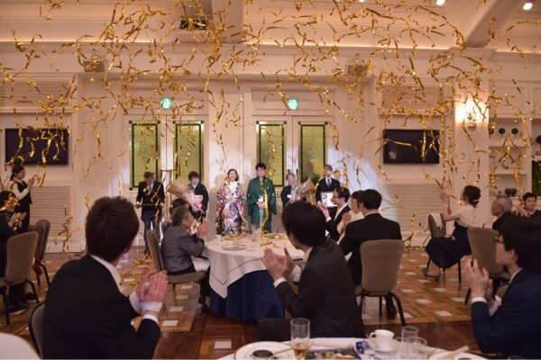新潟市結婚式場　ブレストン　和装　鏡開き　ミニ鏡開き　ウェディングケーキ　ファーストバイト　ウェディングテープ　バルーンリリース