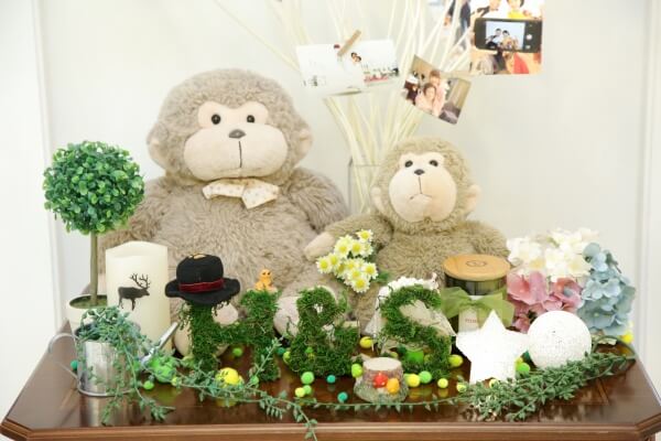 新潟市結婚式場　ブレストン　ナチュラル　森　どうぶつ　動物　自然　ウェルカムコーナー　インスタントカメラ　ジェンガ