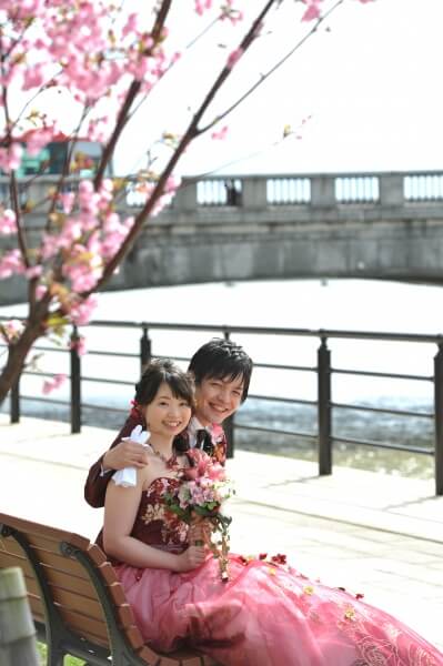 新潟市結婚式場　ブレストン　万代テラス　信濃川　萬代橋　前撮り　ロケーションフォト