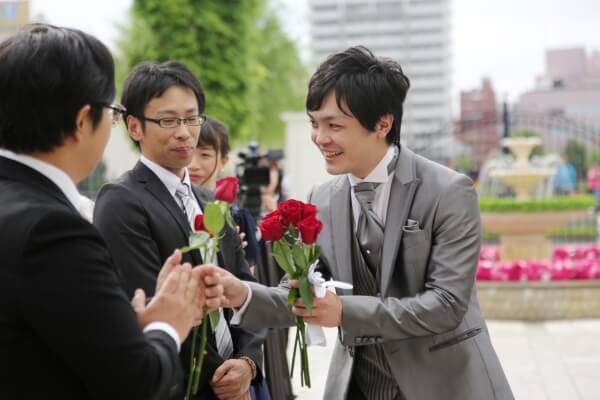 新潟市結婚式場　ブレストン　人前式　ダーズンローズセレモニー　バラ　ブーケブートニア　ブーケプルズ　バスケットボール