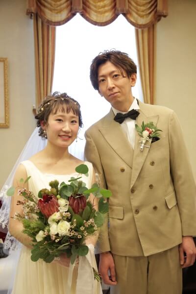 新潟市結婚式場　ブレストン　ナチュラル　ナチュラルウェディング　フラワーコーディネート　タペストリー　ウェディングケーキ　鏡開き　子ども