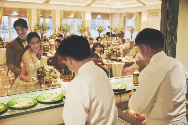 新潟市結婚式場　ブレストン　料理　オープンキッチン