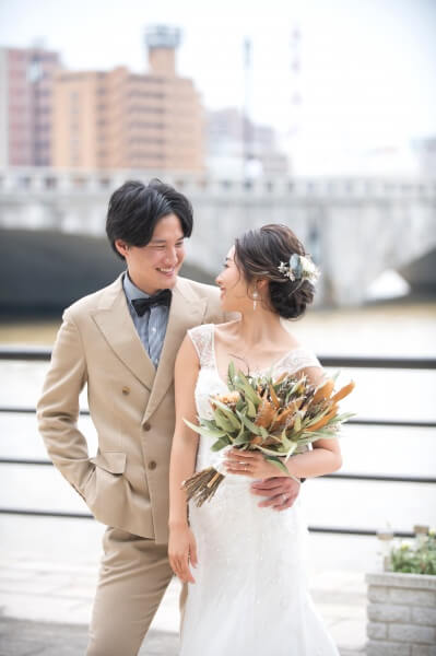 新潟市結婚式場　ブレストン　ナチュラル　ウェディング　海外　アースカラー　ニュアンスカラー　ワイルドフラワー　フラワーコーディネート　ボタニカル　大人　ウェルカムスペース　フォトブース