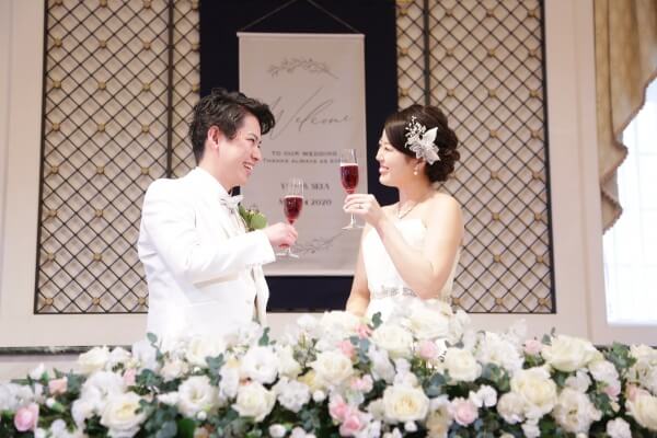 新潟市結婚式場　ブレストン　ウェディングパーティ　ウェディングレポ　パーティレポ　ドレス色当てクイズ　ゲスト参加型　お色直し　カラードレス　星空ドレス　フルーツシャワーケーキ　日本酒ビュッフェ　おつまみビュッフェ　オリジナル