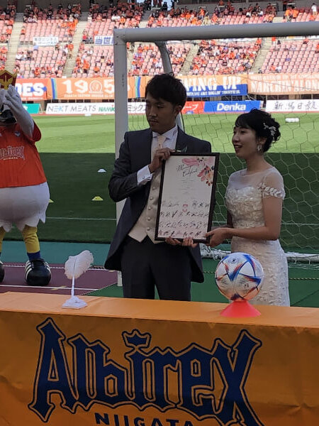 新潟市結婚式場　ブレストン　結婚式　アルビレックス新潟　アルビサポーター　ビックスワン